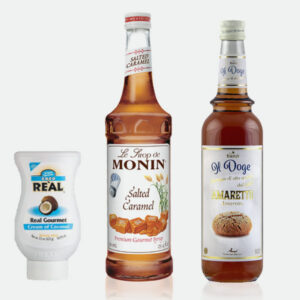 Siirapit, hedelmäsoseet ja kookoskerma